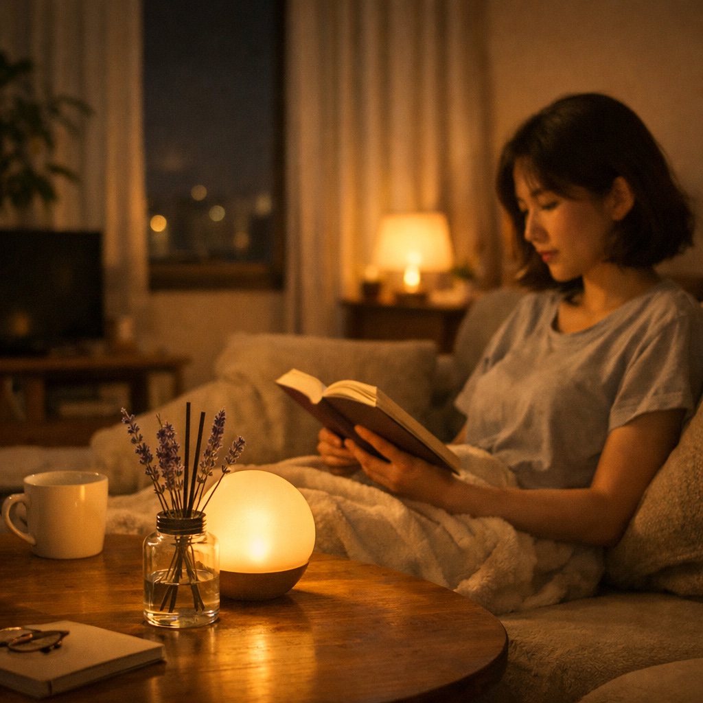 수면의 질 20분 룰 거실 무드등 독서