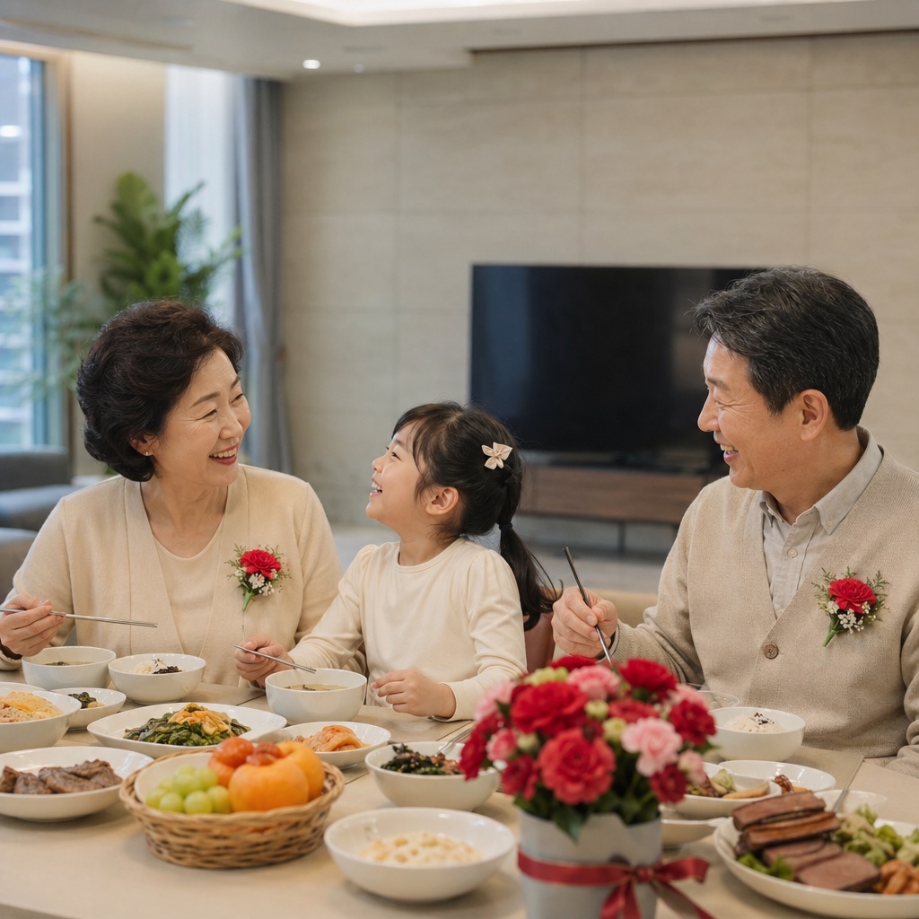 황금연휴 본가 어버이날 가족 식사 풍경