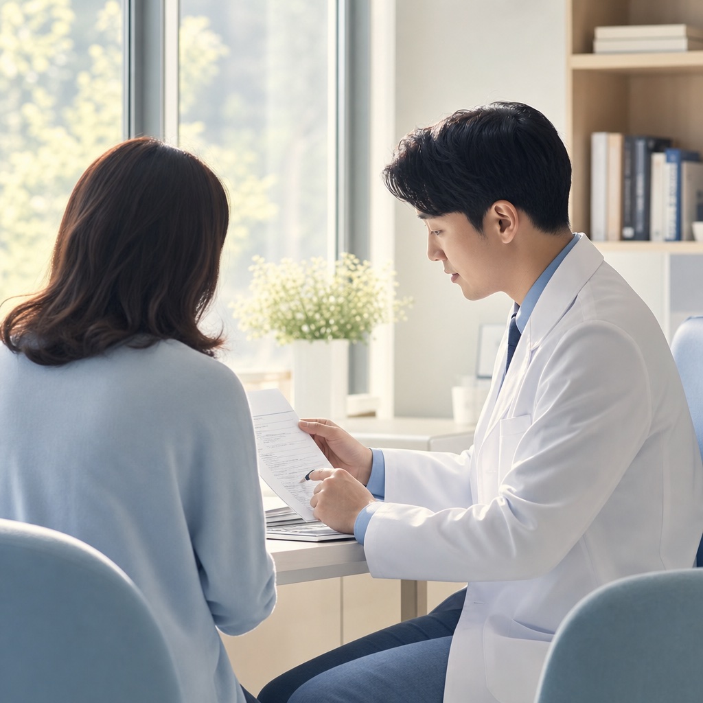 중증 원형탈모 병원 상담 진료 일러스트