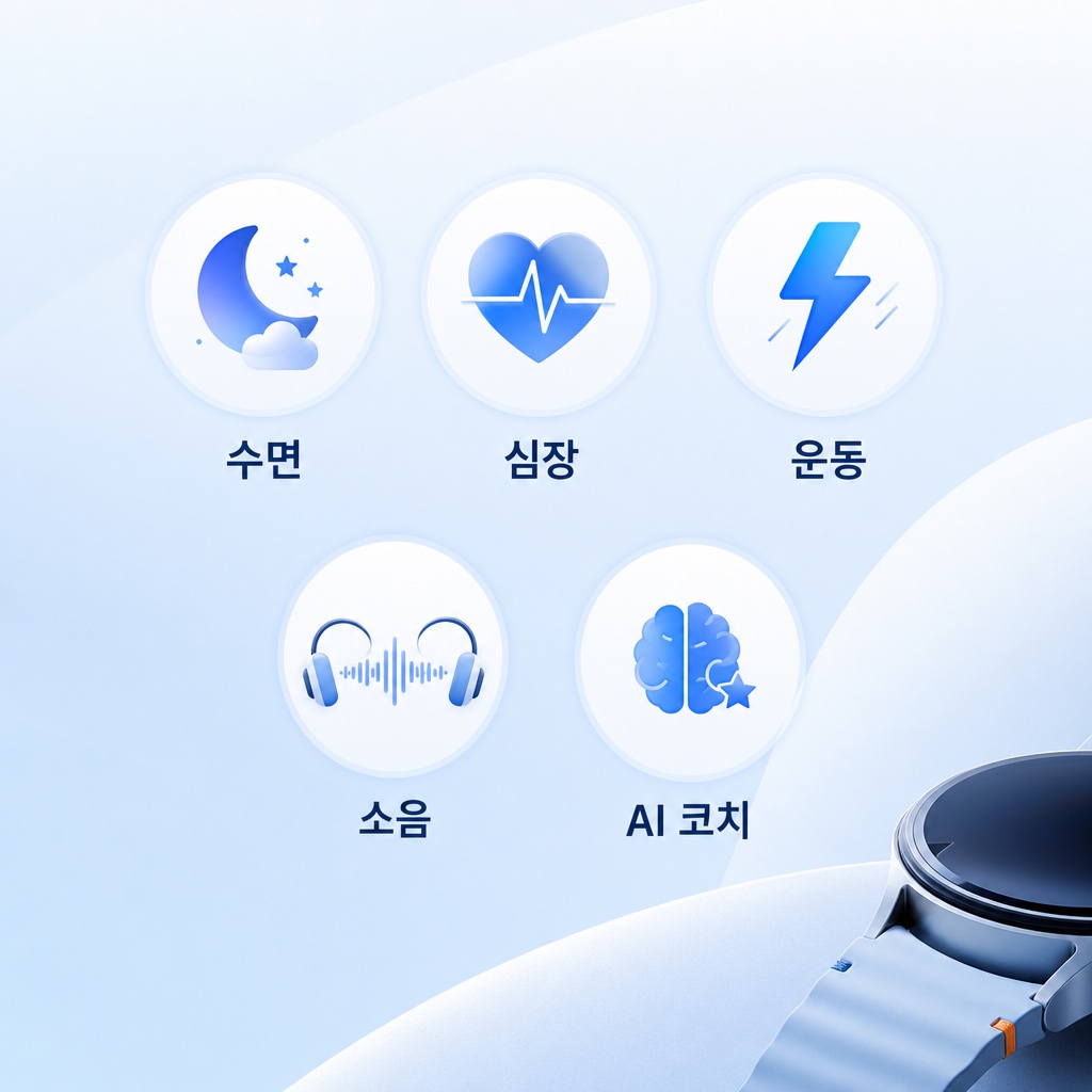 갤럭시 워치9 5대 건강 기능 인포그래픽